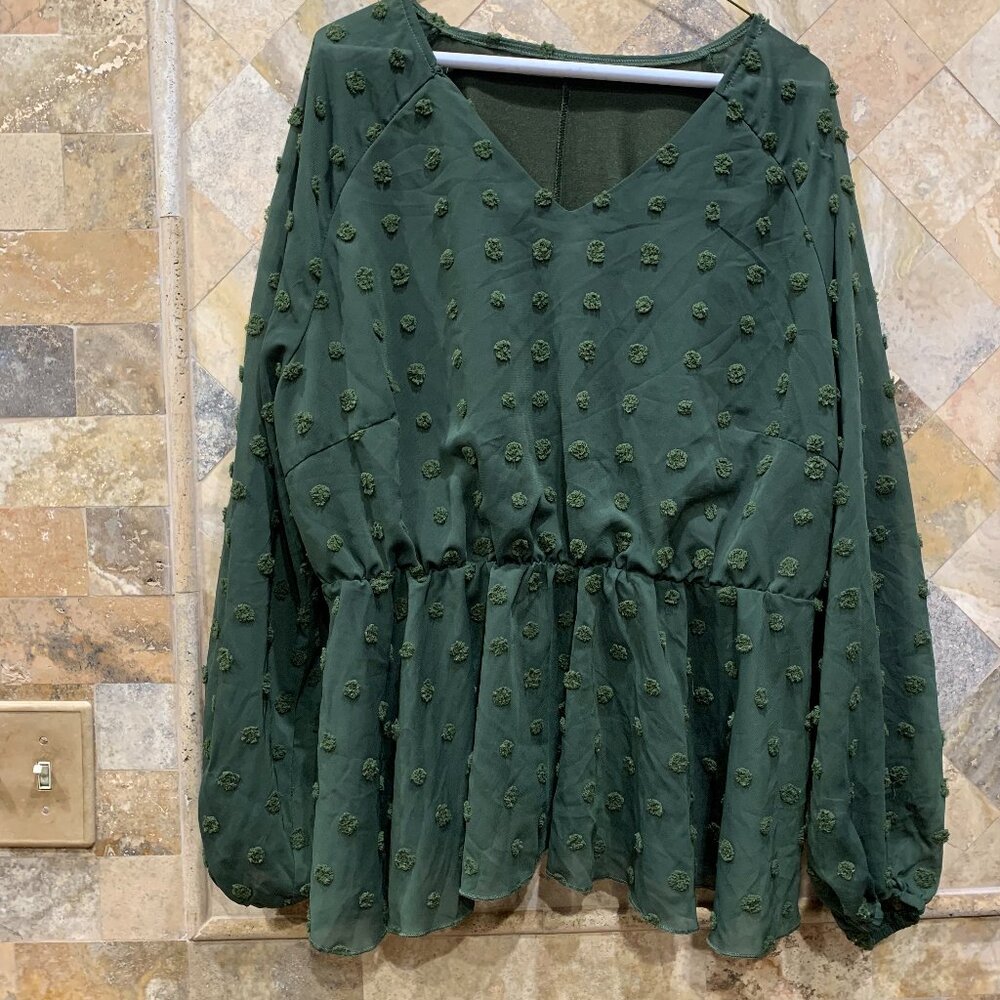 Shein Army Green Blouse
